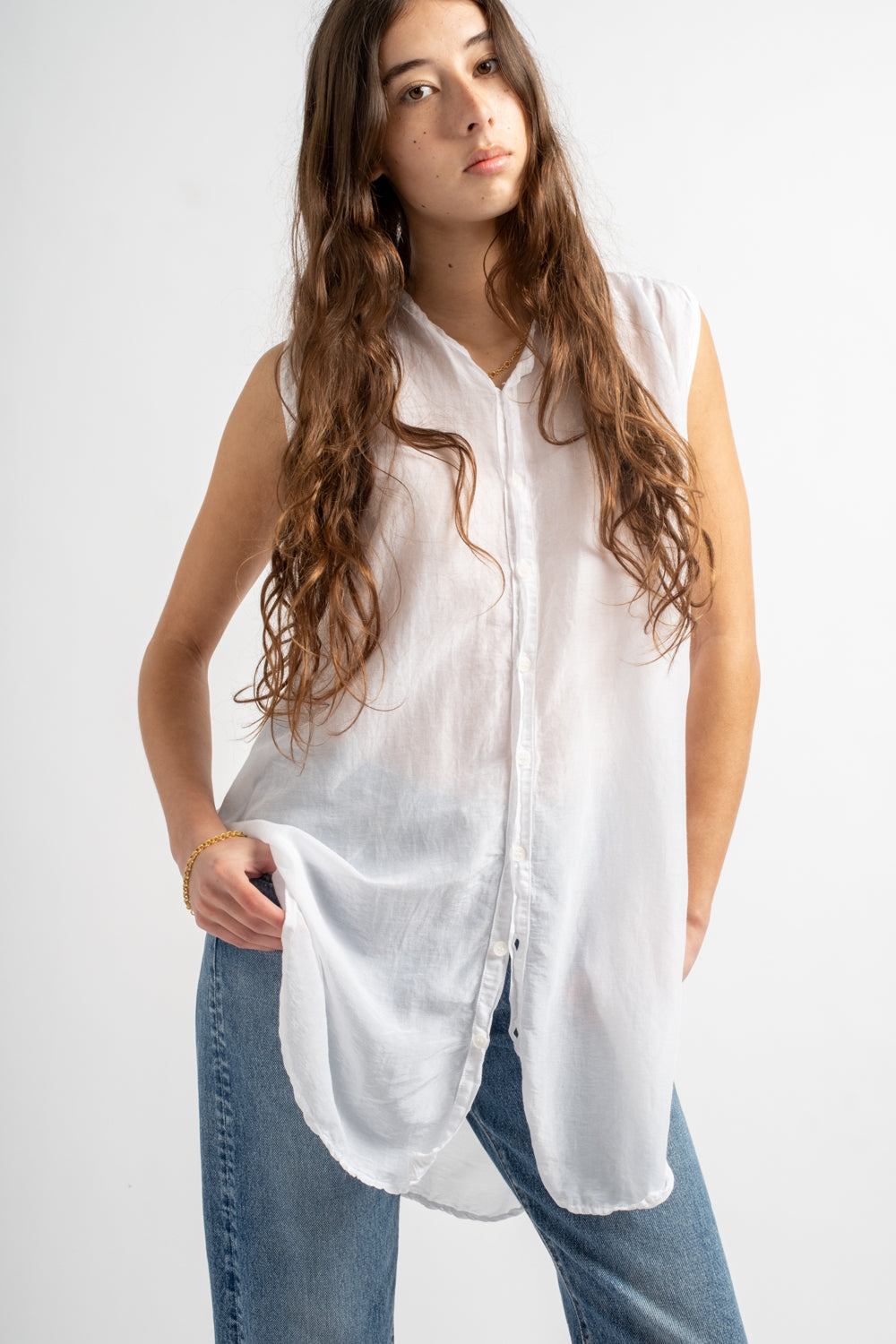 Sleeveless Calle Top in White