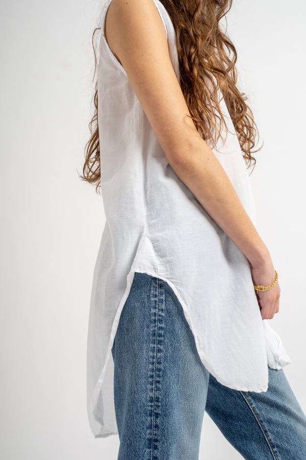 Sleeveless Calle Top in White
