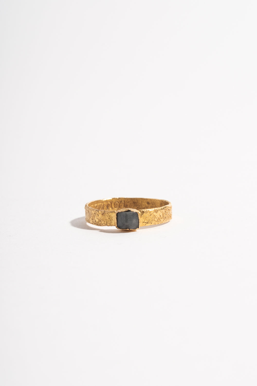 22K Dark Raw Sapphire Ring