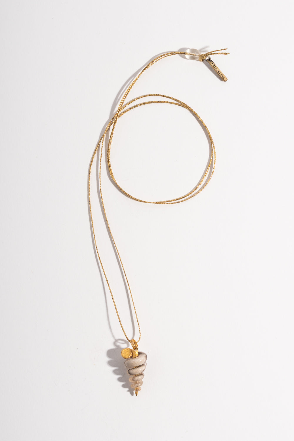 22K Gastropod Fossil Pendant