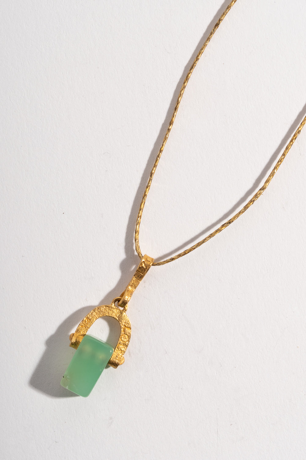 22K Jade Stirrup Pendant