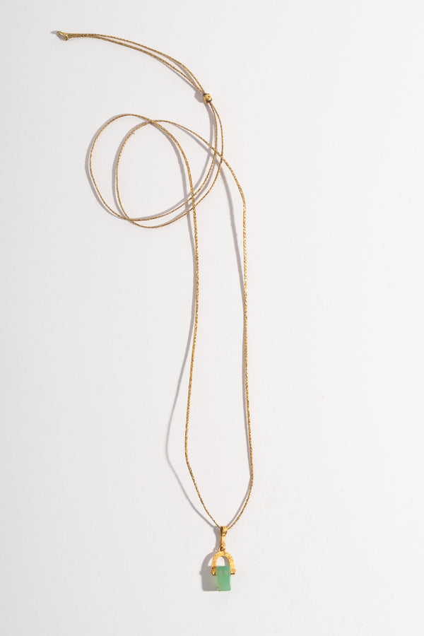 22K Jade Stirrup Pendant