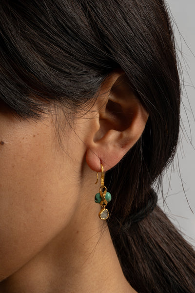 22K Turquoise + Montana Sapphire Earrings