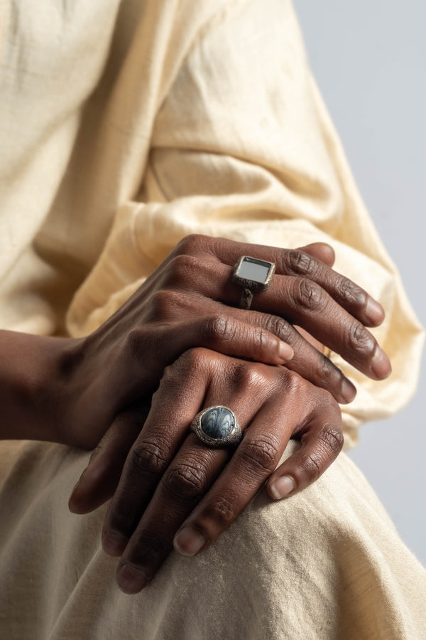 Sterling African Bead Ring