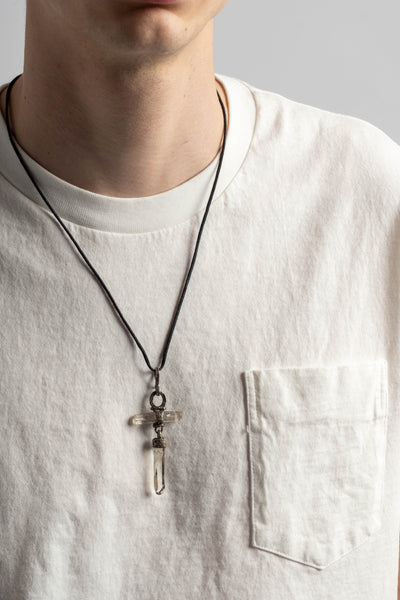 Sterling 2 Drop Quartz Pendant