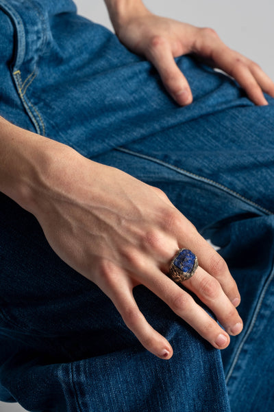 Sterling Lapis Ring