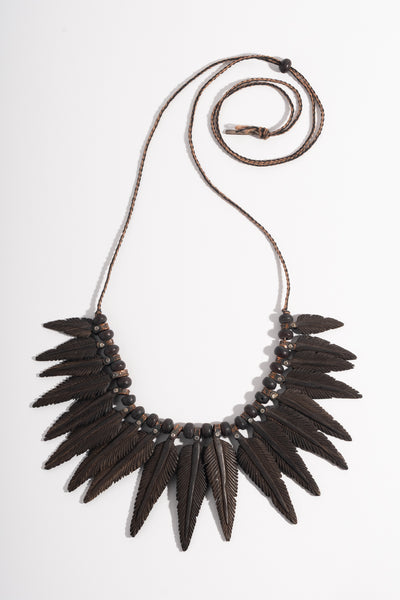 Black Wood Leaf Choker