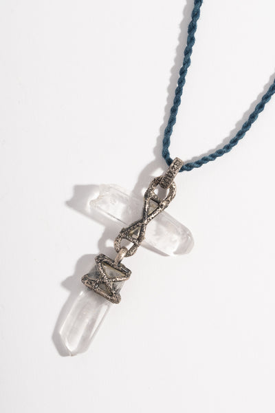 Sterling 2 Drop Quartz Pendant