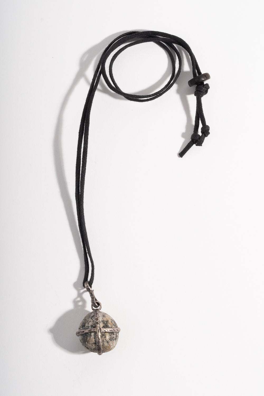 Sterling Speckle Pebble Pendant