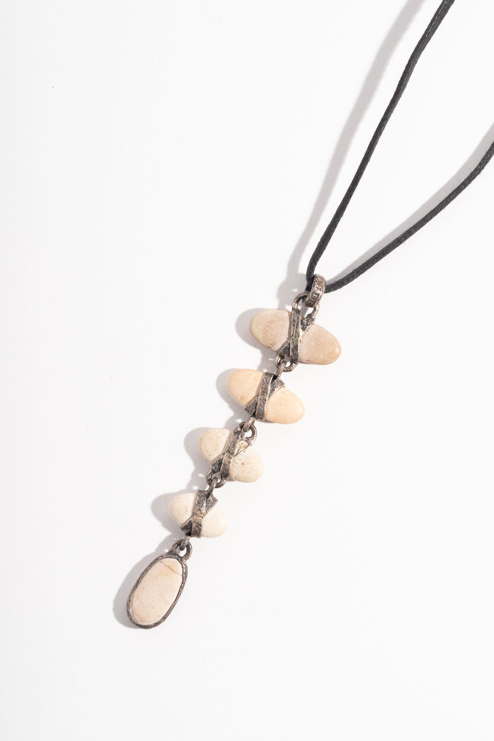 Sterling 5-Drop White Japanese Pebble Pendant