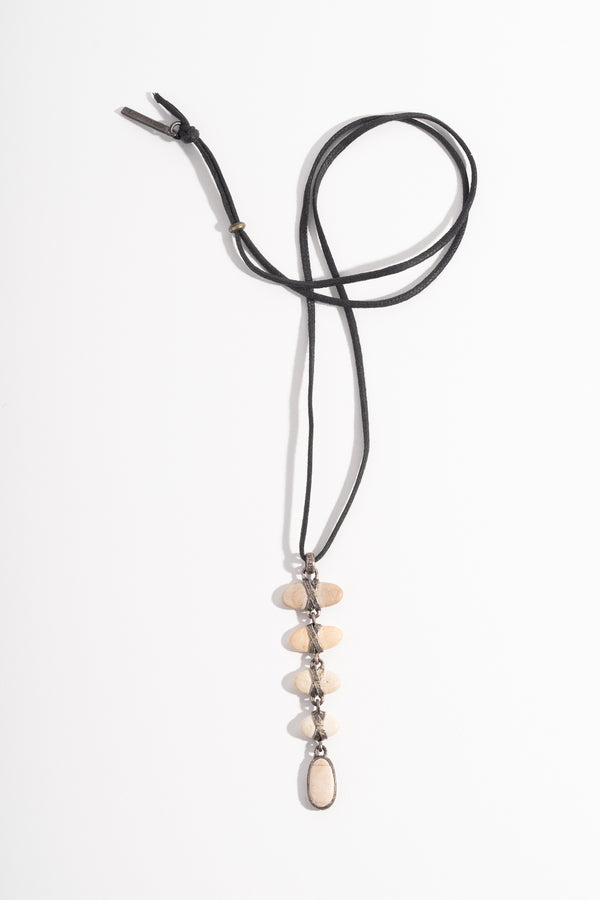 Sterling 5-Drop White Japanese Pebble Pendant