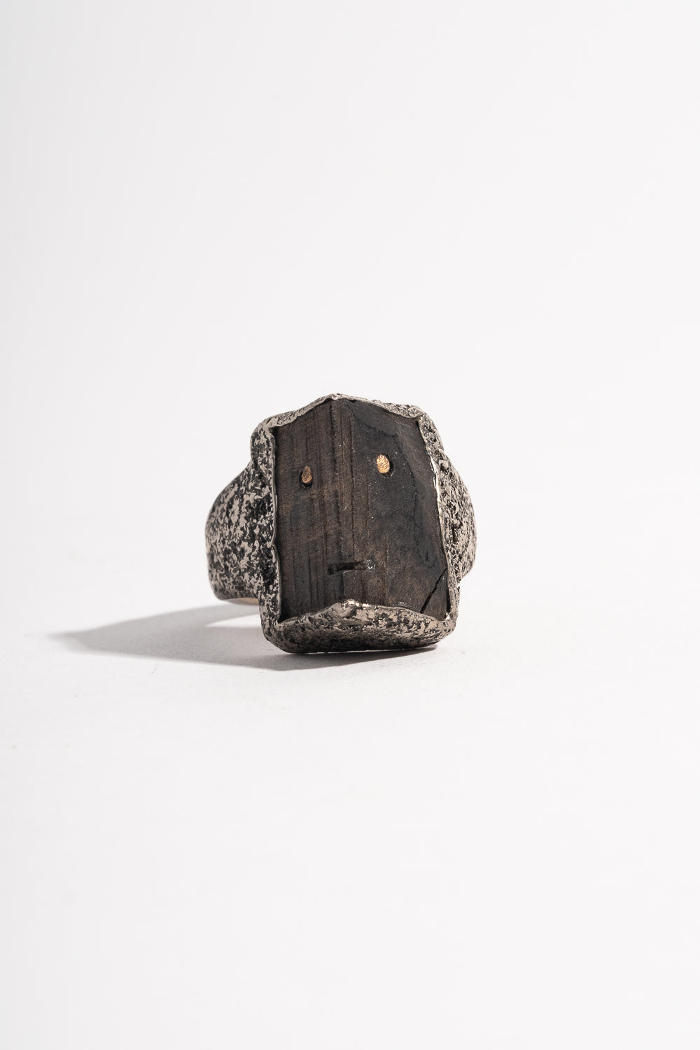 Sterling Black Wood + 22K Dot Ring