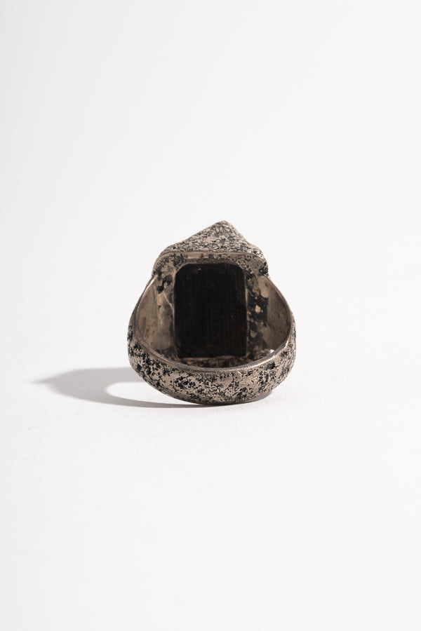 Sterling Black Wood + 22K Dot Ring