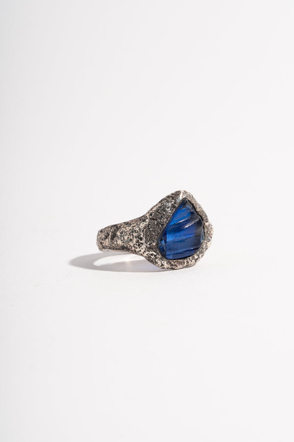 Sterling Blue Bottle Neck Ring