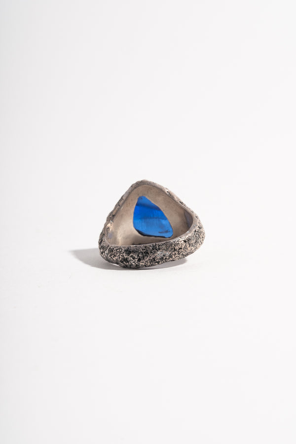 Sterling Blue Bottle Neck Ring