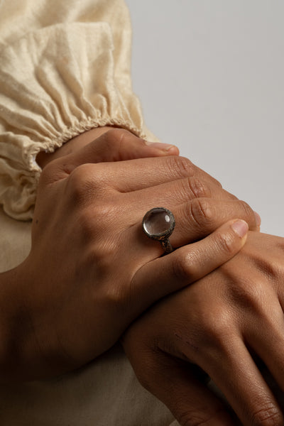 Sterling Glass Billet Ring