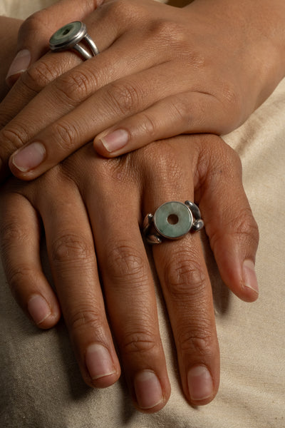 Sterling Jade Donut Ring No. 2