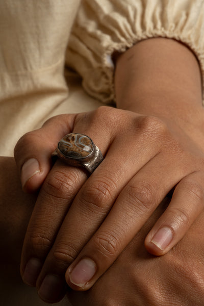 Sterling Jasper Ring
