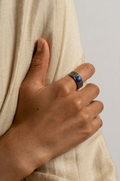 Sterling Java Glass Face Ring