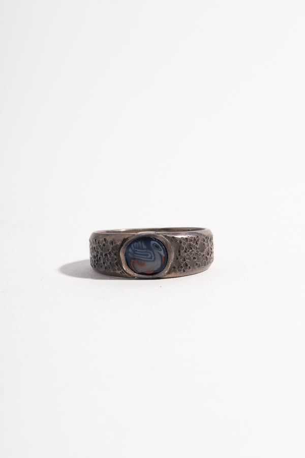 Sterling Java Glass Swan Ring