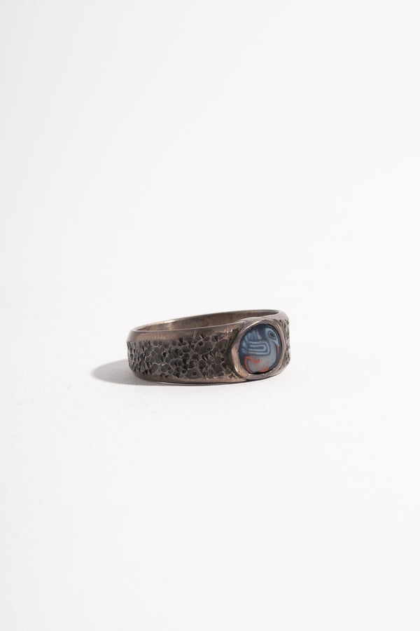 Sterling Java Glass Swan Ring
