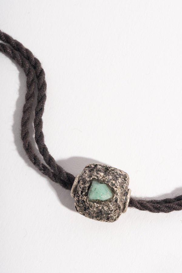 Sterling Raw Emerald Choker