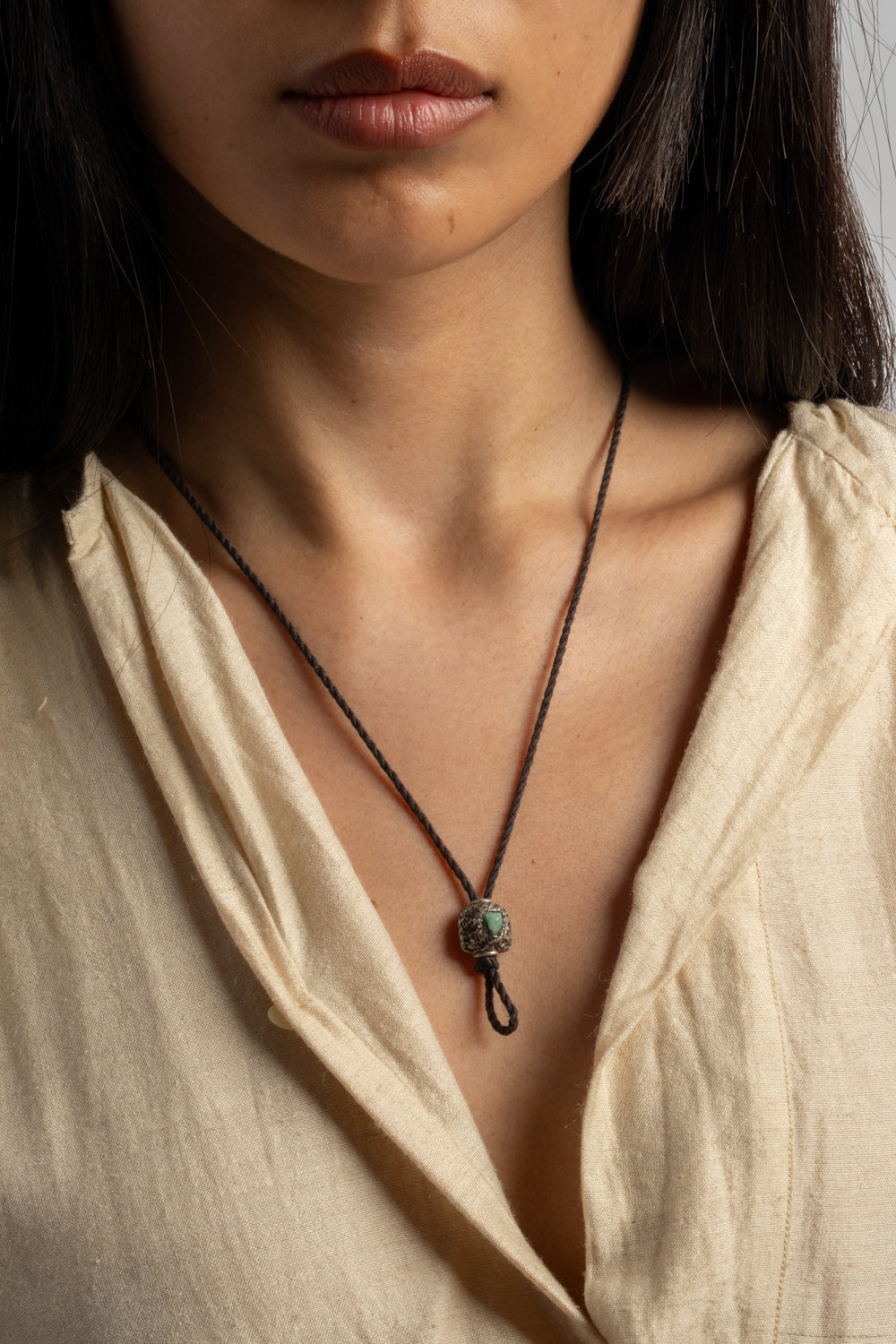 Sterling Raw Emerald Choker