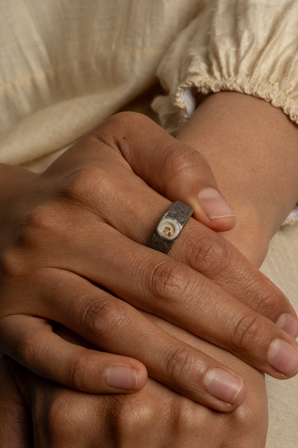 Sterling Shell Band Ring