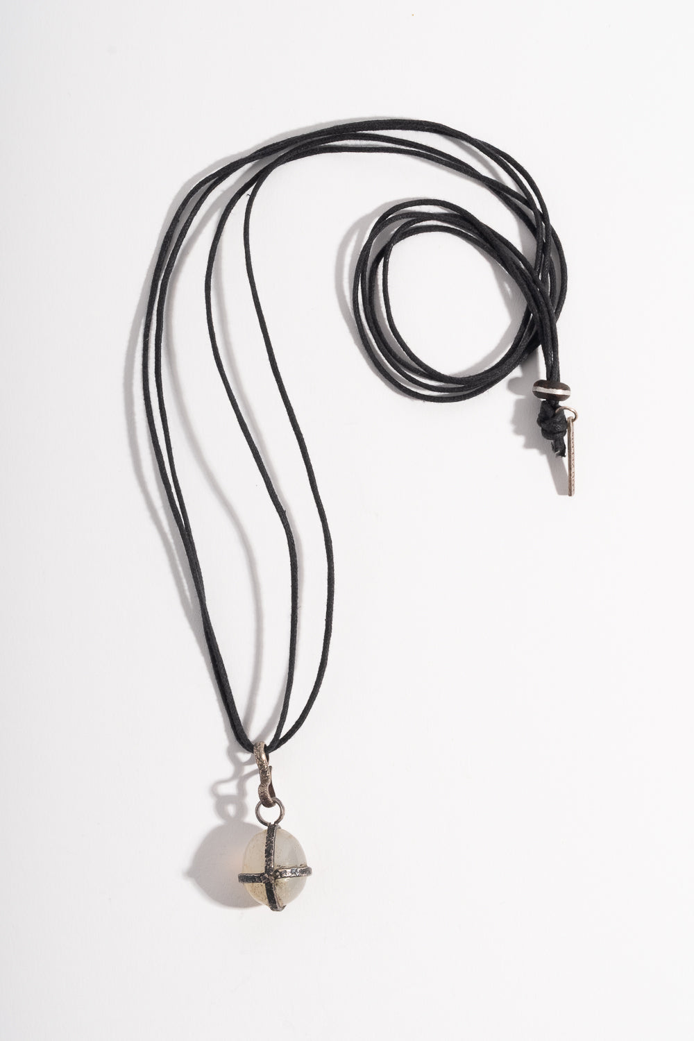 Sterling Wrapped Milky Quartz Pendant
