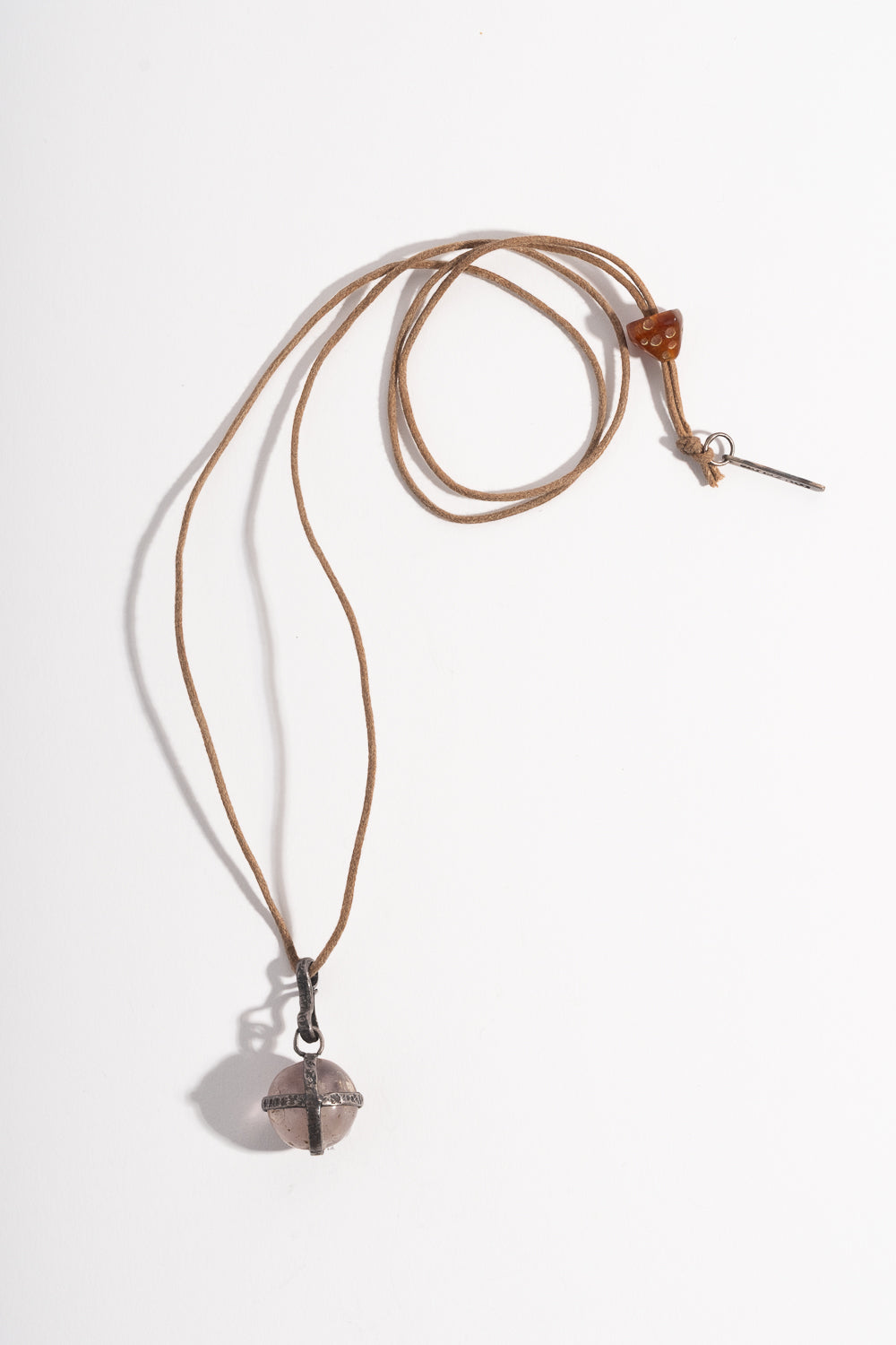 Sterling Wrapped Pink Quartz Pendant
