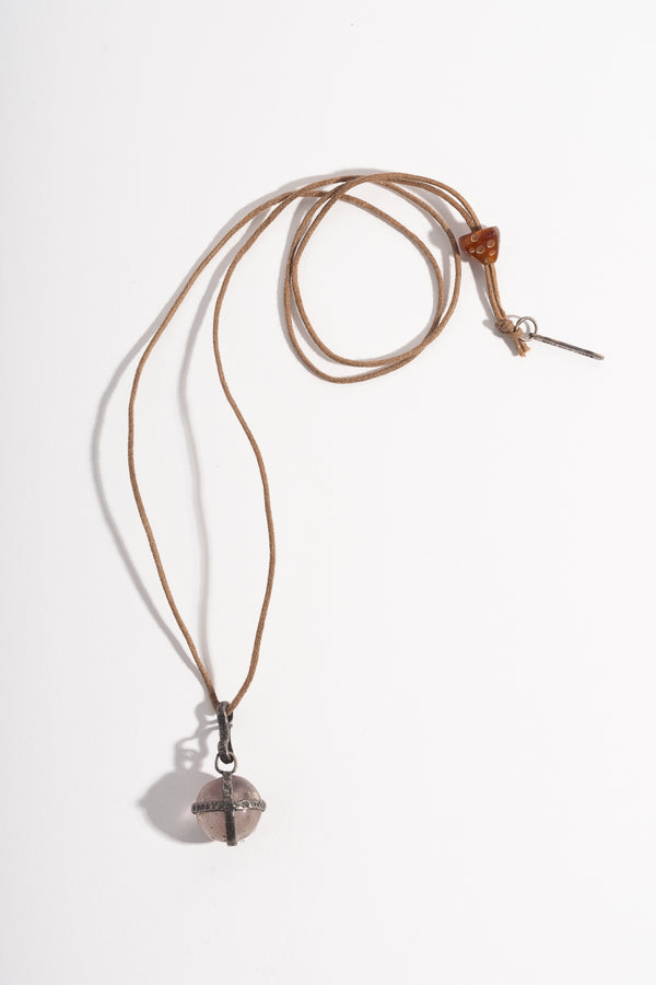 Sterling Wrapped Pink Quartz Pendant