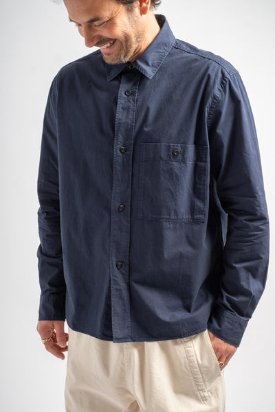 Overall Shirt in Dry Cotton Twill Midnight