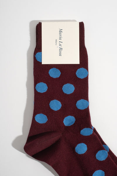 Dotty Sock in Bordeaux
