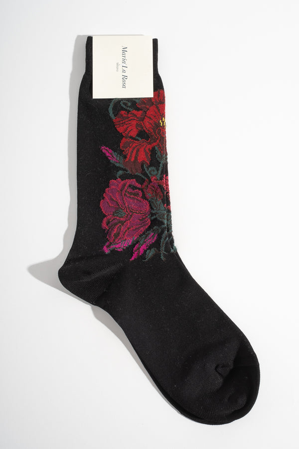 Lotus Flower Sock in Black