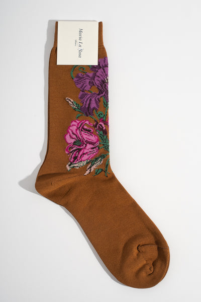 Lotus Flower Sock in Mustard
