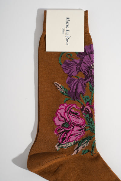 Lotus Flower Sock in Mustard