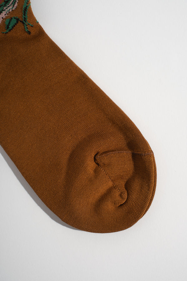 Lotus Flower Sock in Mustard