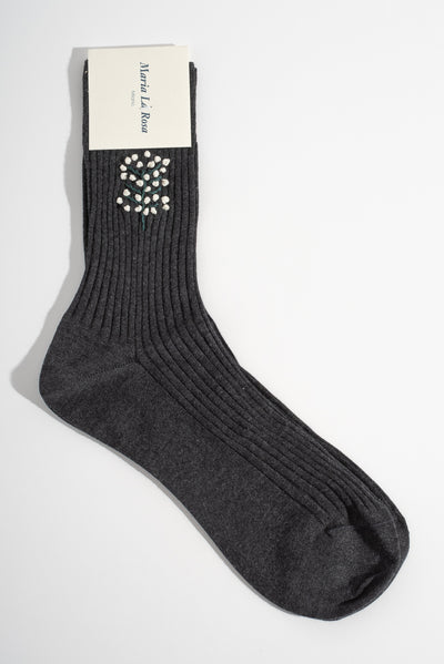 Snow Sock in Dark Grey Melange