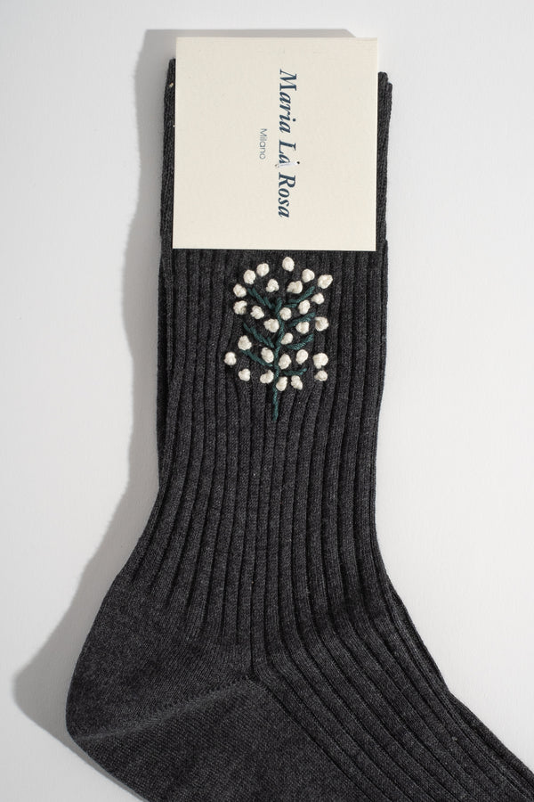 Snow Sock in Dark Grey Melange