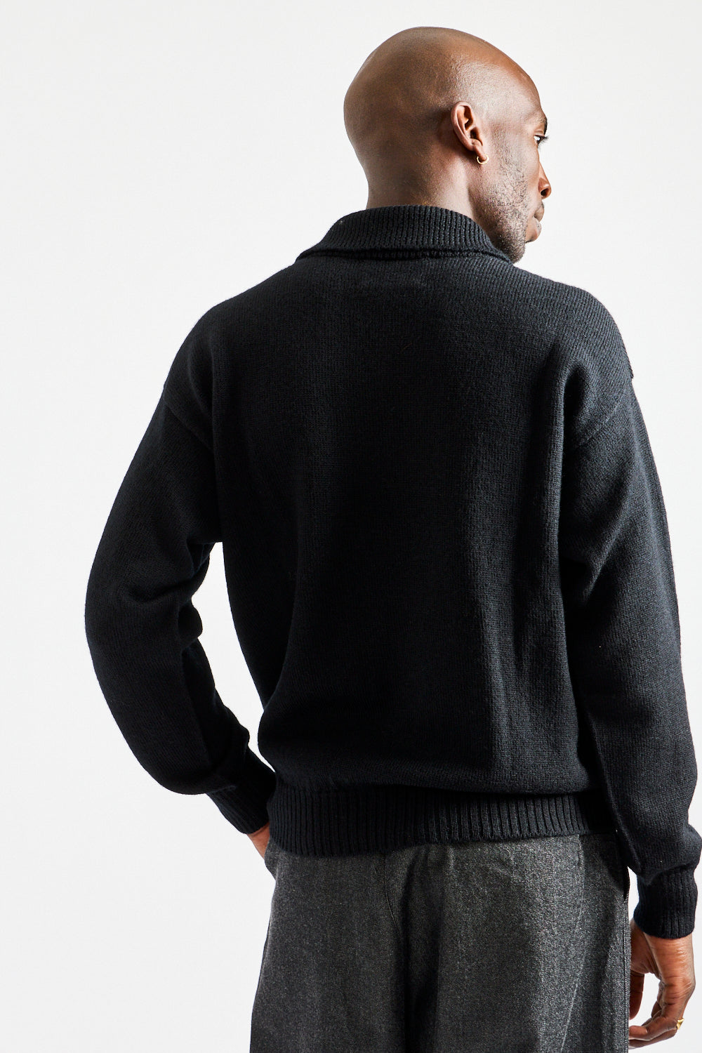 Chunky Collared Sweater in Black