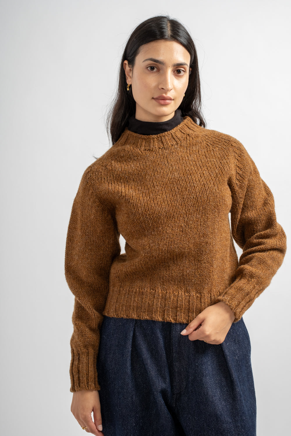 Chunky Seamless Crewneck in Cinnamon