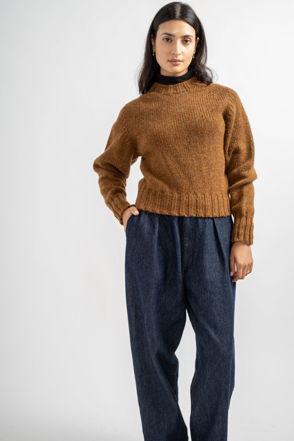 Chunky Seamless Crewneck in Cinnamon