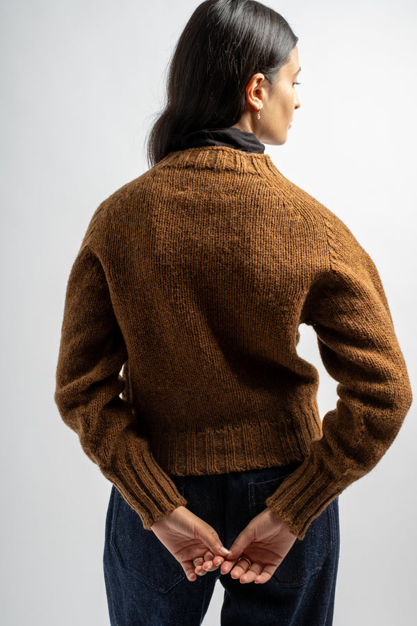 Chunky Seamless Crewneck in Cinnamon