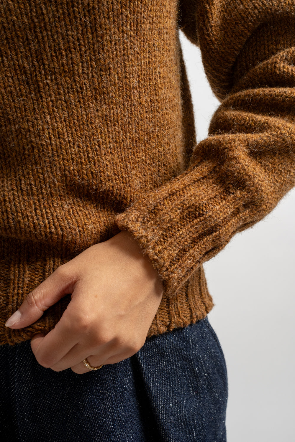 Chunky Seamless Crewneck in Cinnamon