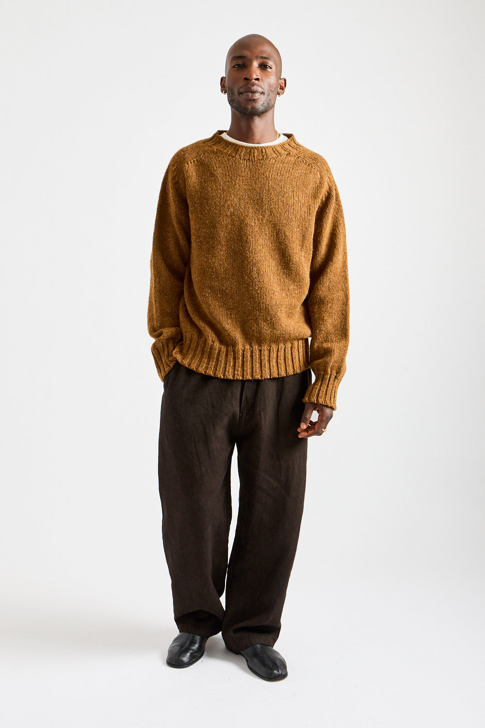 Chunky Seamless Crew Neck in Cinnamon