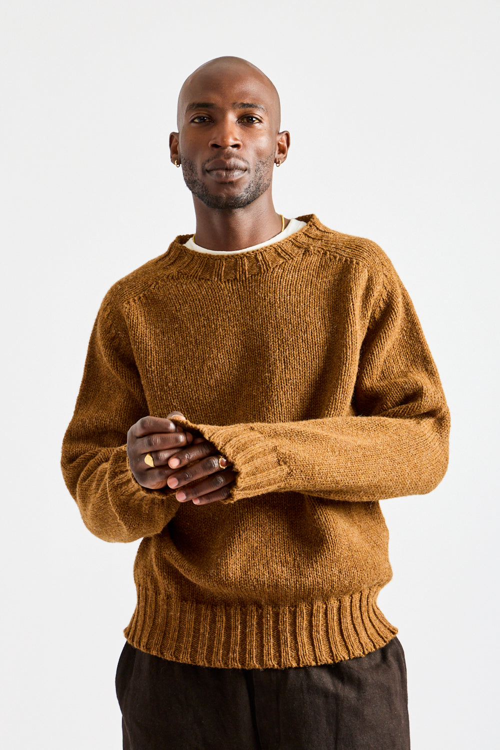 Chunky Seamless Crew Neck in Cinnamon