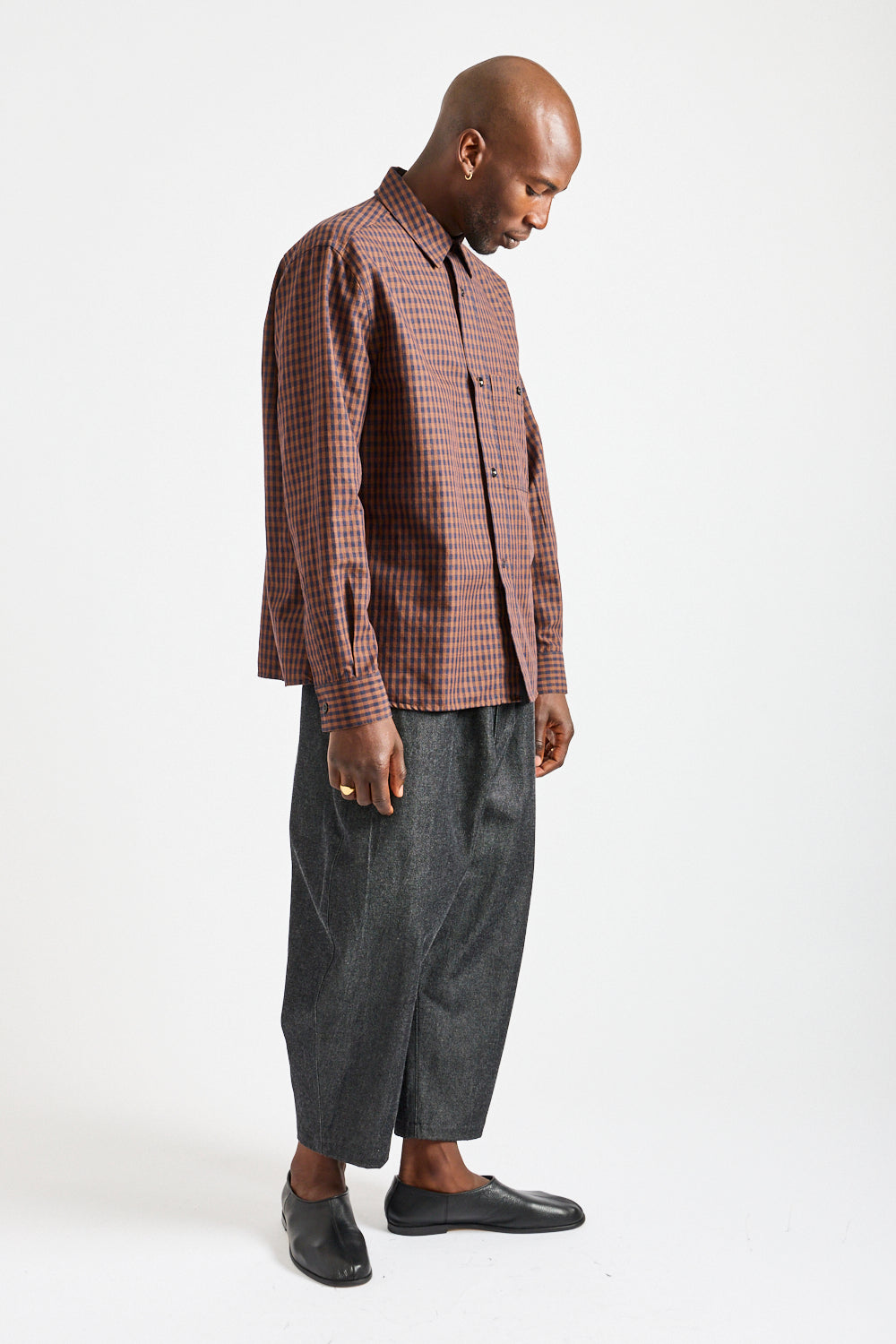 Overall Shirt in Chestnut + Ink Gingham