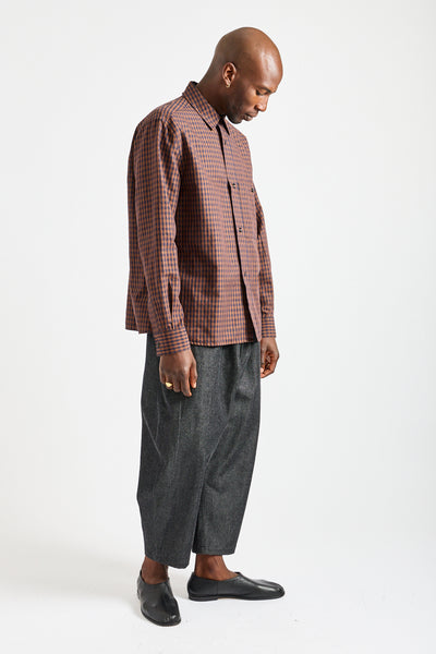 Overall Shirt in Chestnut + Ink Gingham