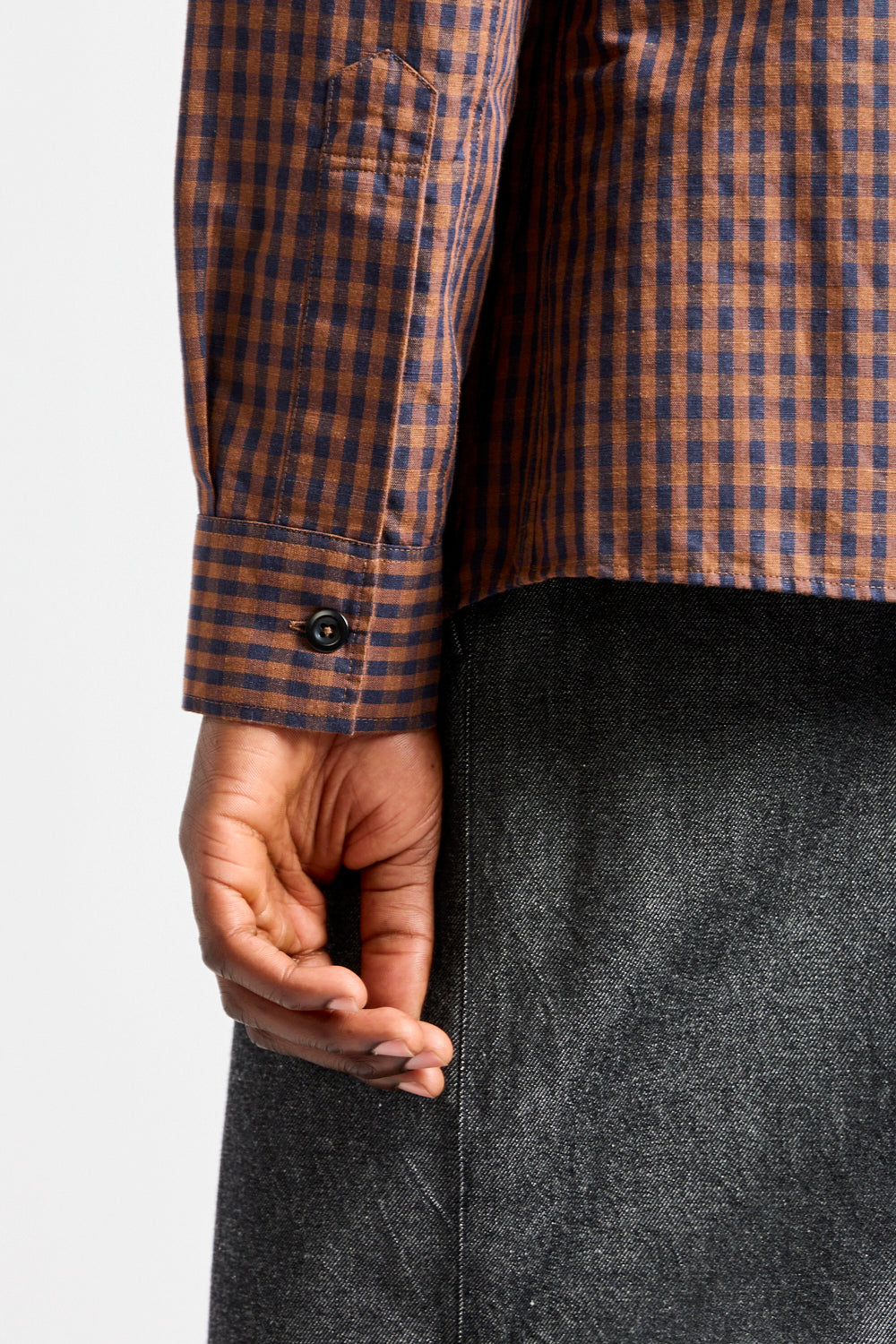 Overall Shirt in Chestnut + Ink Gingham