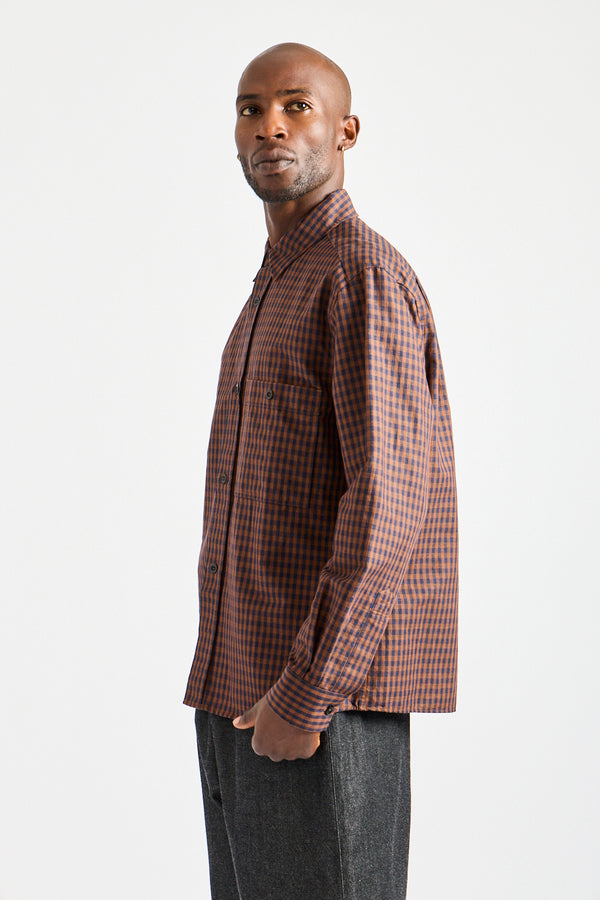 Overall Shirt in Chestnut + Ink Gingham